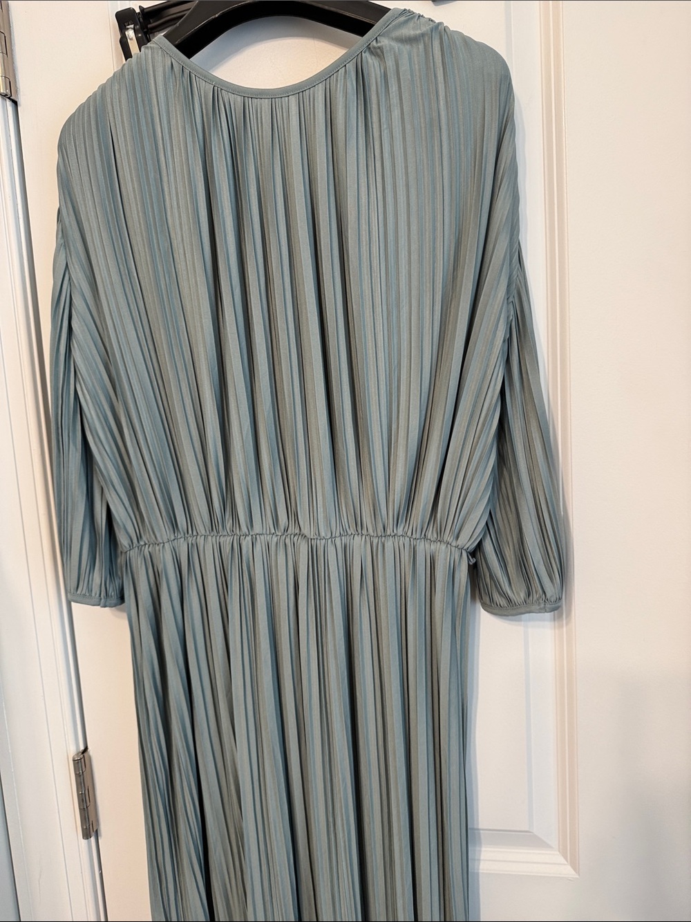 H&M Sage Green Pleated Midi Dress